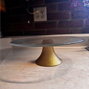 Gold glitter cake stand